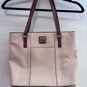 Dooney & Bourke Ivory and Burgundy Tote